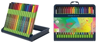 Schneider Line-Up Fineliner, 0.4 mm, Adjustable Stand, 32 Ink Colors, 32 Pens!