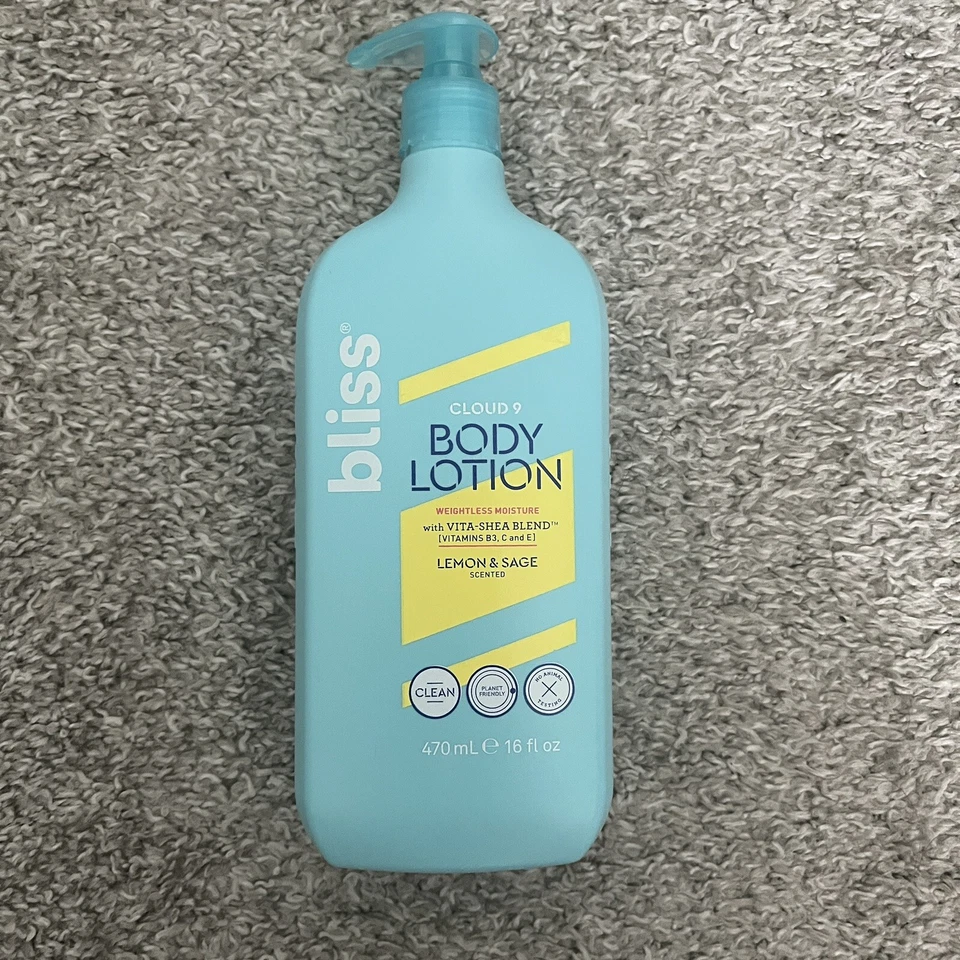 BLISS Cloud 9 BODY Lotion Lemon & Sage 16oz Vegan Design