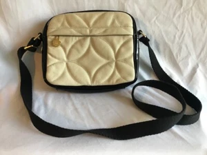 Eric Javits luxury crossbody or shoulder handbag, 2-tone cream and black, used - Picture 1 of 11