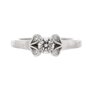 Cartier Ballerine Solitaire Ring Platinum with RBC Diamond E/VS1 0.23CT - Picture 1 of 3