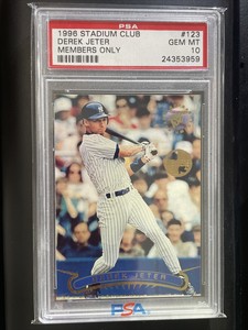 1996 Topps Stadium Club Members Only Derek Jeter #123 PSA 10 GEM MT HOF POP 14