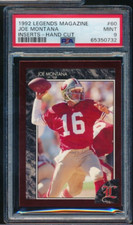 1992 Legends Memorabilia Magazine #60 Joe Montana PSA 9 hand cut