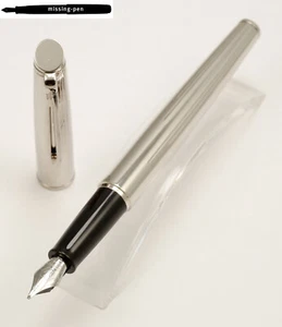 Waterman Hemisphere Fountain Pen in Metal Silver Striped C.C. with L-nib (= B) - Picture 1 of 8