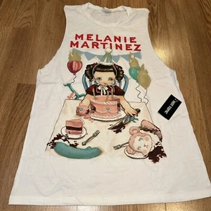 RARE NEW Melanie Martinez Pity Party Cry Baby Muscle Shirt Adult Size Med White - Picture 1 of 5