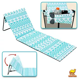 Portable Reclining Lounger Beach Chairs 600D Camping Ground Mat w Zipper Storage - Picture 1 of 35