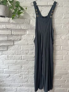 Automet Wide Leg Linen Blend Romper Womens Boho Minimalist Lagenlook Beachy - Picture 1 of 12