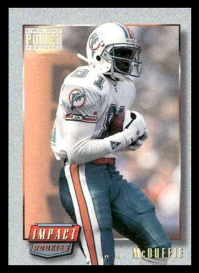 1993 Pro Set Power Update #IR10 O.J. McDuffie Rookie Miami Dolphins