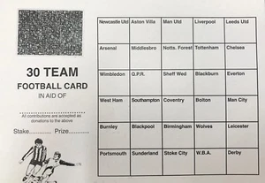 FUSSBALL RUBBELKARTEN 30 TEAMS PAKET 50 FUNDRAISING RUBBELKARTEN - Bild 1 von 1