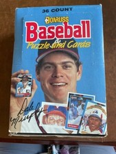1988 Donruss Baseball Puzzle & Cards Box, 36 Unopened Packs, 8 Cards Per Pack, R
