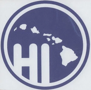 Hawaii Map Circle Medium Vinyl Decal, Original Design, 3.5”, Durable, 2 Colors - Picture 1 of 10
