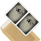 2 x Rectangle Stickers 10cm - Dancing Woman Hat & Tails Show Girl #44832