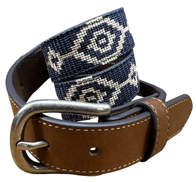 Cody James Southwest Needloint Belt Size 28 Blue Brown - Image 1 of 4
