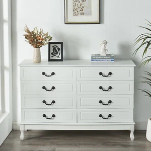 8 Drawers Dresser Wooden Storage Dressers Chests of Drawers for Bedroom Home - Picture 1 of 10