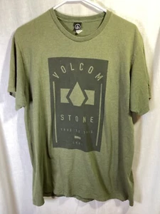 Volcom Green Large Cotton Blend T Shirt T19 - Picture 1 of 4