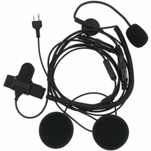 Motorcycle Helmet Headset for ICOM Cobra Midland Radios PTT Key Mic Earphone - Picture 1 of 9