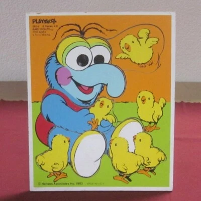 MUPPET BABY Marco Bandeja Puzzle Bebé Gonzo con Pollitos Serie de TV 1983 Madera Foto 1 de 2