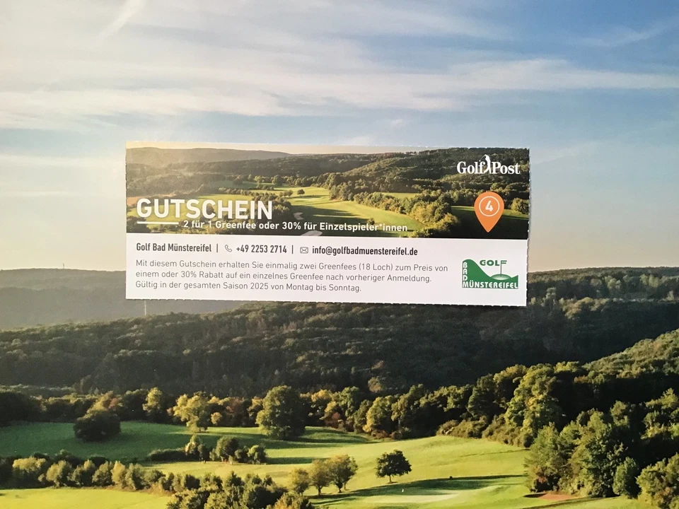 Golf-Greenfee-Gutschein “2 für 1”, = Golf Bad Münstereifel - Bild 1 von 1
