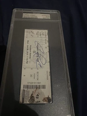 Carlos Correa MLB Debut Full Ticket Signed Autographed. Houston Astros  - Image 1 of 3