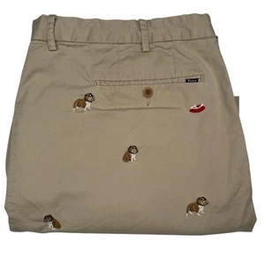 Polo Ralph Lauren Stretch Chino Shorts Khaki Bulldog Embroidered Dog Size 44 - Imagen 1 de 13