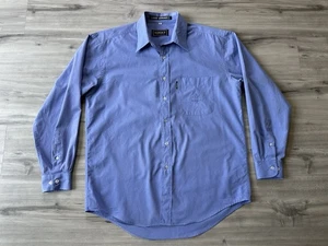 Versace Jeans Couture Shirt Long Sleeve Button Blue Medusa Mens Sz L - Picture 1 of 11