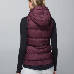 Lululemon wendbare kühle kühle Puffy Weste Bordeaux Drama/Farbverlauf Punkte Größe 10 - Bild 1 von 16