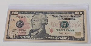 USA Ten Dollars, 2017-A, Federal Reserve Note, Ink Smear Error, Uncirculated - Picture 1 of 2