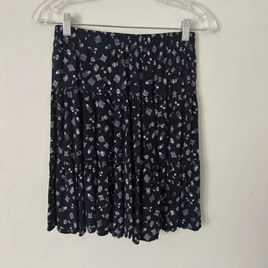Clio Navy Tea Print Skirt - Picture 1 of 4