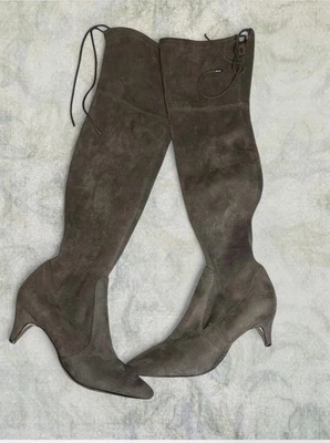 Botas para mujer Sam Edelman color topo sobre la rodilla de terciopelo talla 10 Foto 1 de 4