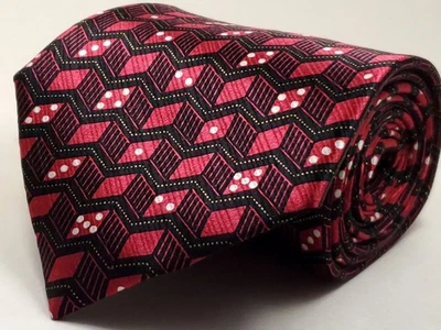 Corbata de dados PURITAN hecha a mano 100 % seda para hombre roja blanca negra NUEVA Foto 1 de 4