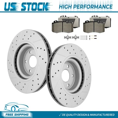 Rotores de freno de disco delanteros + pastillas de cerámica para Mercedes-Benz E550 2007-2009 tracción trasera CLS550 Foto 1 de 4