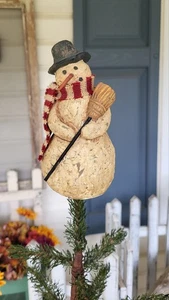 Primitive Snowman Tree Topper NWOT Christmas Holiday Decor - Picture 1 of 7