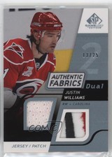 2008 SP Game Used Edition Platinum Jersey /25 Justin Williams #AF-JW Dual Patch