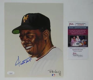 Willie Mays Signed 8x10 Living Legend Print NY Ron Lewis Giants Mets HOF JSA COA - Picture 1 of 7