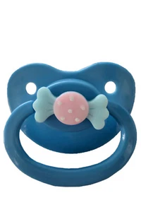 ABDL Schnuller Beruhigungssauger Erwachsene XXL Platte und sauger blau Schleife - Bild 1 von 3