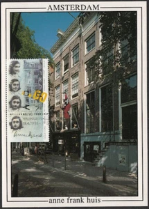 JUDAICA - ISRAELÍES Sc #985.3 - CASA DE ANA FRANK en AMSTERDAM CON SELLO DE ANNE FRANK - Imagen 1 de 1