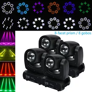 4x 150W Stage Moving Head Light Beam 8 Facet Prism DMX RGBW LED DJ Party Lights - Picture 1 of 12