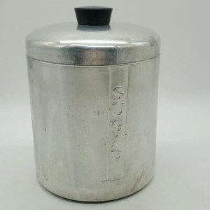 VTG MCM SteelMasters Italy Spun Brushed Aluminum Sugar Metal Canister Kitchen - Picture 1 of 7