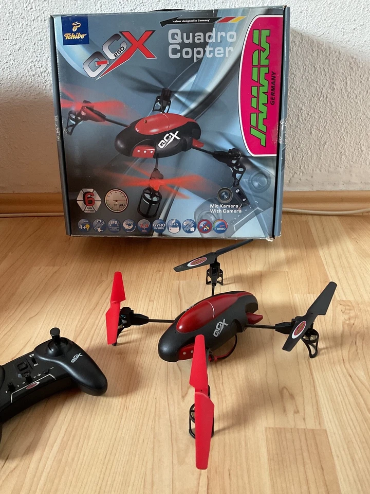 Jamara Quadrocopter QCX 250 mit Kamera - Drohne - Fernbedienung evt. defekt - Bild 1 von 4