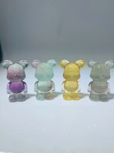 Teddy Bär Regenbogen Fluorit Carvings Schnitzerei Cartoon Figuren Tiere Reiki - Bild 1 von 3