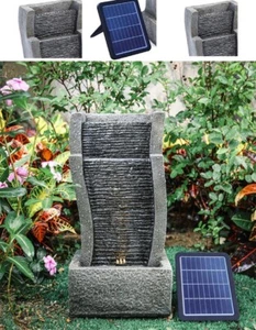 New Solar Water Feature Fountain for the Outdoor Garden Water Fountain LED light - Picture 1 of 10