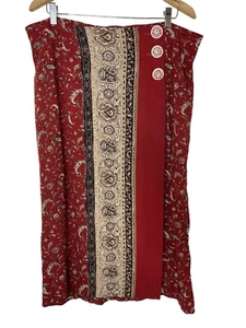 Gonna midi Sharon Anthony 22W vintage boho cottagecore vita elastica made in USA - Foto 1 di 8