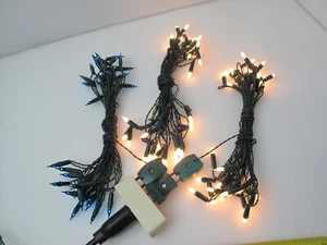 Vintage Konvolut 3 Weihnachtsbeleuchtung ( 35 ) Made in Italy Mini Lichter blau/weiß - Bild 1 von 11