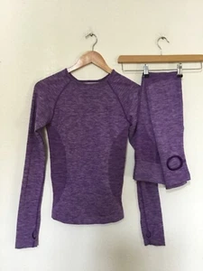 Set top leggings yoga pilates viola senza cuciture Manuka taglia S/M - Foto 1 di 8