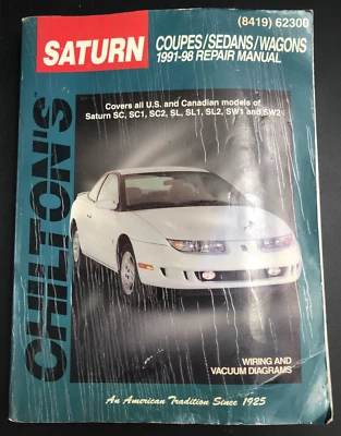Chilton's Saturn Coupés Sedanes Vagones 1991-98 Manual de Reparación 8419 62300 Cableado Foto 1 de 4
