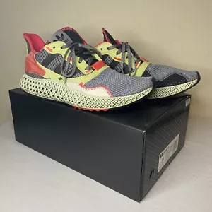 Adidas ZX 4000 Torison 4D taglia 9 uomo Futurecraft BD7927 nere grigio giallo 2019 indossate - Foto 1 di 17