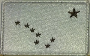 ALASKA STATE Flag Patch Hook & Loop fastener BROWN & WHITE WHITE Border #3 - Picture 1 of 1
