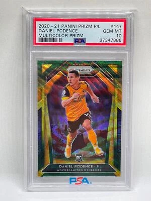 DANIEL PODENCE 2020-21 PANINI PRIZM EPL MULTICOLOR #147 ROOKIE RC PSA 10 POP 1/1 - Image 1 of 2
