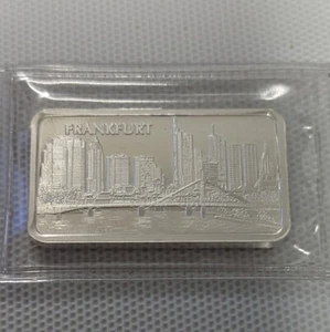 Barra de plata fina 999 Frankfurt Degussa de 1 onza - Imagen 1 de 2
