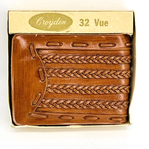 BILLETERA DE COLECCIÓN DE MEDIADOS DE SIGLO MCM CROIDEN MARRÓN CUERO SINTÉTICO PARA HOMBRE ACCESORIOS - NUEVO DE LOTE ANTIGUO - Imagen 1 de 8