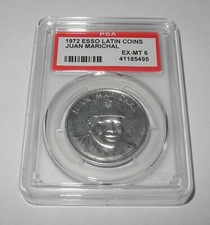 1972 Esso Oil Advertising Baseball Juan Marichal SF Giants Pin Coin Token PSA 6